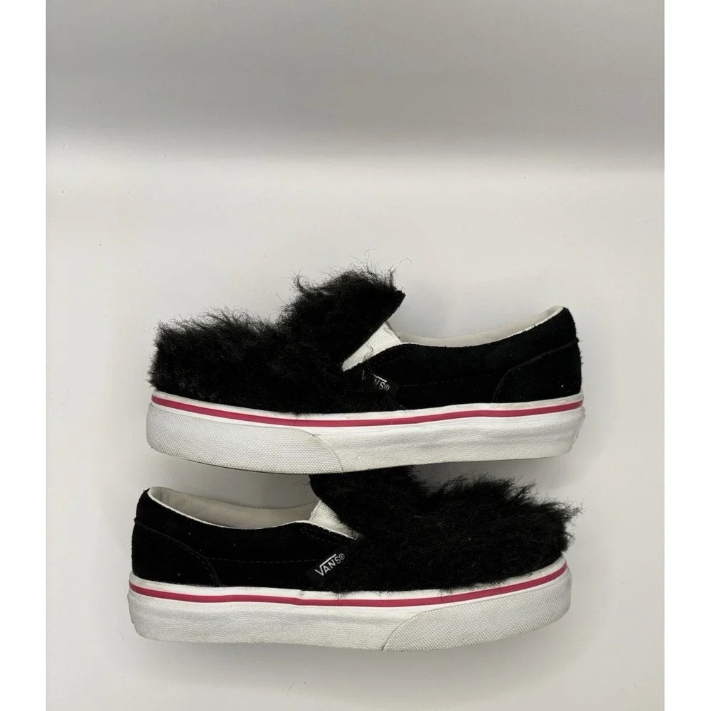 VANS Classic Slip On Kids Shoes Friend Party Fur Fuzzy Monster Youth Size 13.5